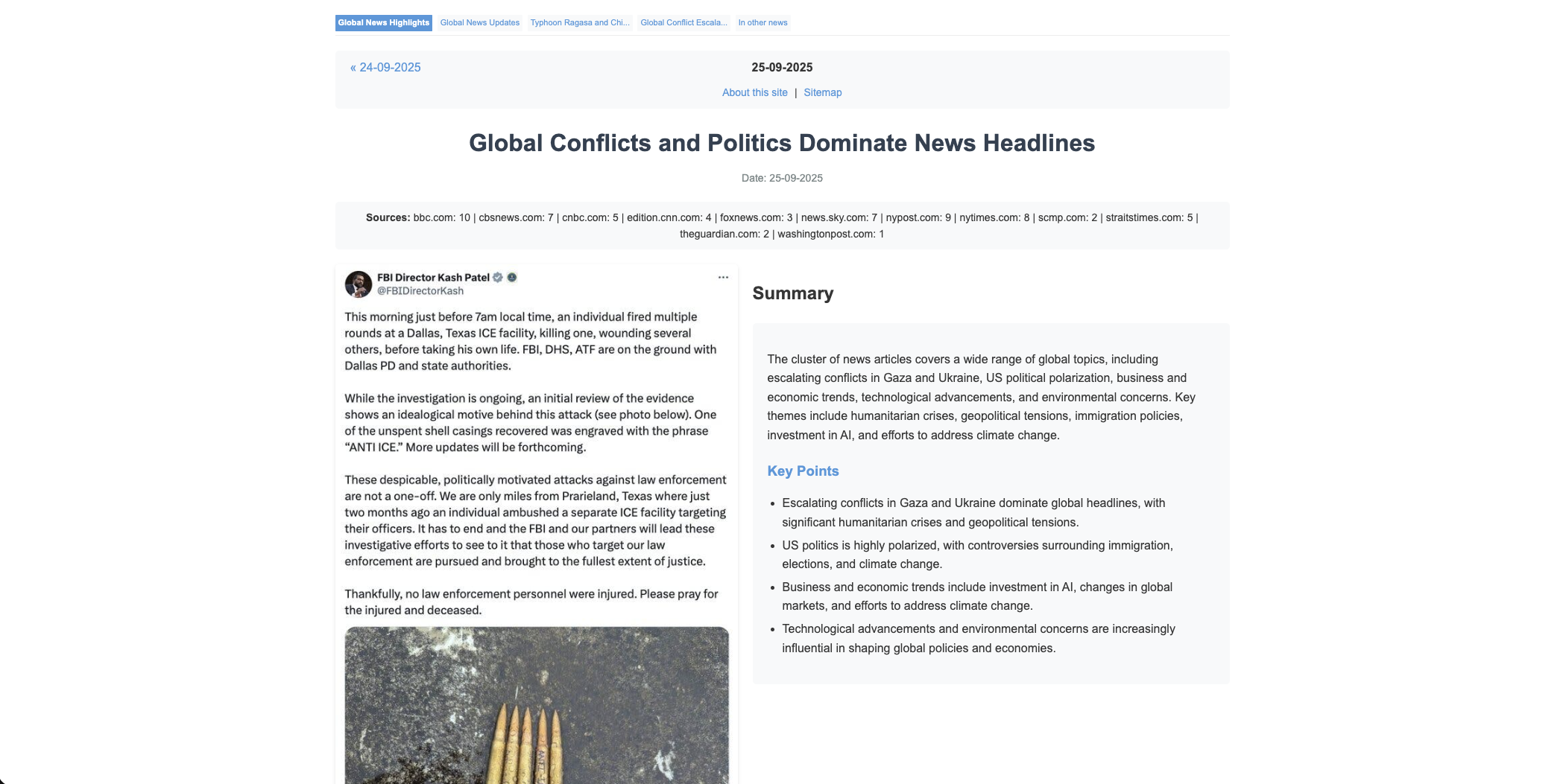 Screenshot placeholder for the news clustering project